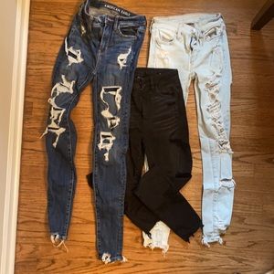 3 pair American Eagle Jeans, size 000 & 00